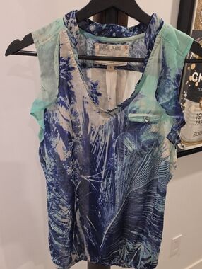 Garcia Jeans Women’s Blue & Aqua Printed Sleeveless Tank